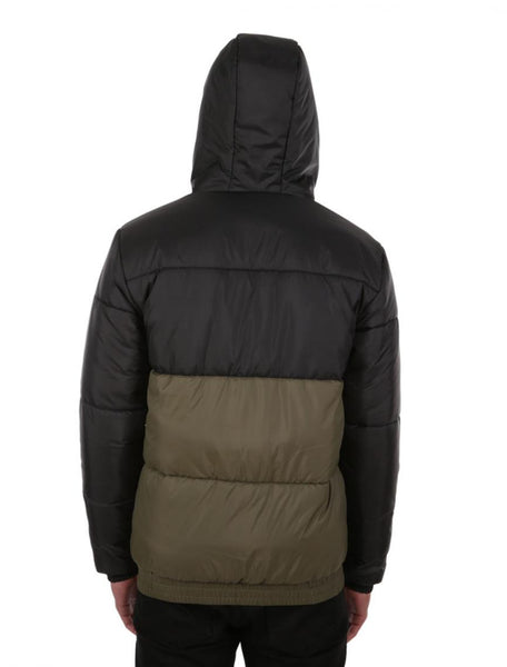 IRIEDAILY stagger hood jacket (black/olive)